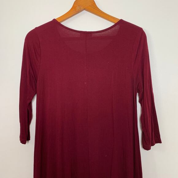 3/$20 Umgee red pleated skater three quarter sleeve flared mini dress SZ S - Picture 5 of 9